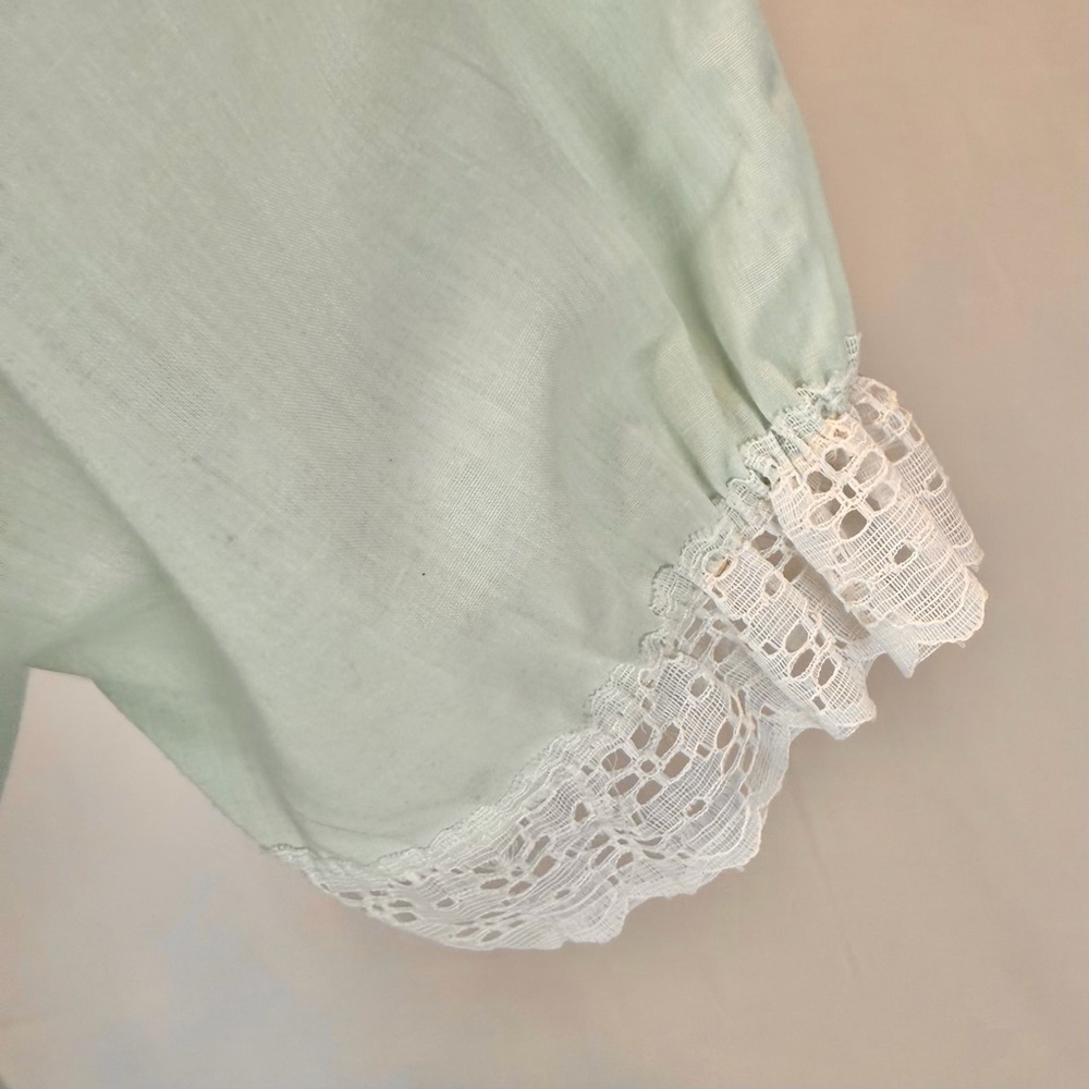 VINTAGE 60s cottage prairie floral embroidered nightgown robe housecoat set lace - Picture 10 of 17
